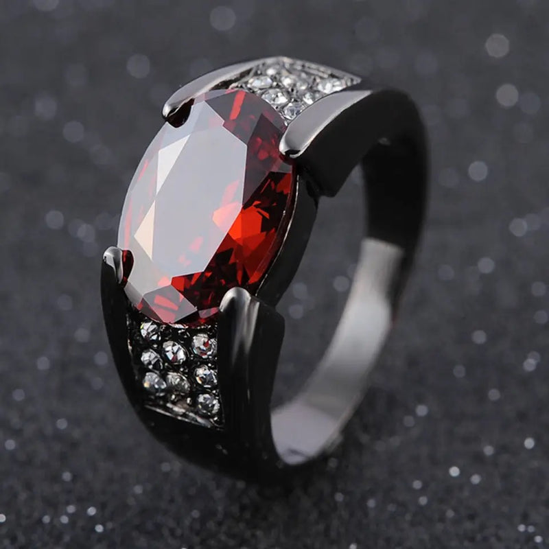 Personality Red Crystal Zircon Ring S1361887 - TUZZUT Qatar Online Shopping