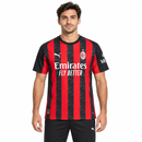 AC Milan Red & Black Striped Short-Sleeve Football Jersey CJ06
