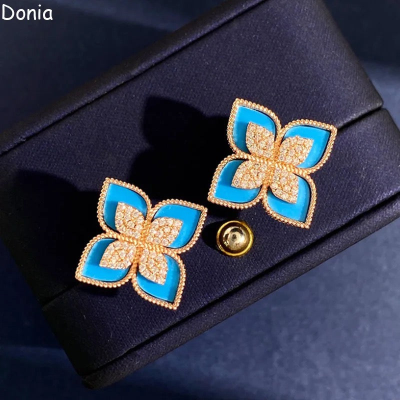 Donia Jewelry European and American Fashion Flower Style Earrings S4611057