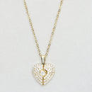 Broken Heart Necklace With Flower N9676 - TUZZUT Qatar Online Shopping