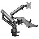 Aluminium Slim Pole-Mounted Spring-Assited Monitor Arm With Laptop Holder - SH 20 C024ML (Fits Most 17" ~ 32") - Tuzzut.com Qatar Online Shopping