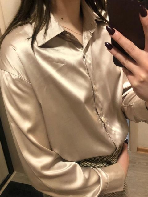 Autumn Fashion Button Up Satin Silk Shirt Spring Vintage Blouse Women White Lady Long Sleeves Female Loose Street Shirts S3832436 Autumn Fashion Button Up Satin Silk Shirt Spring Vintage Blouse Women White Lady Long Sleeves Female Loose Street Shirts S3832436