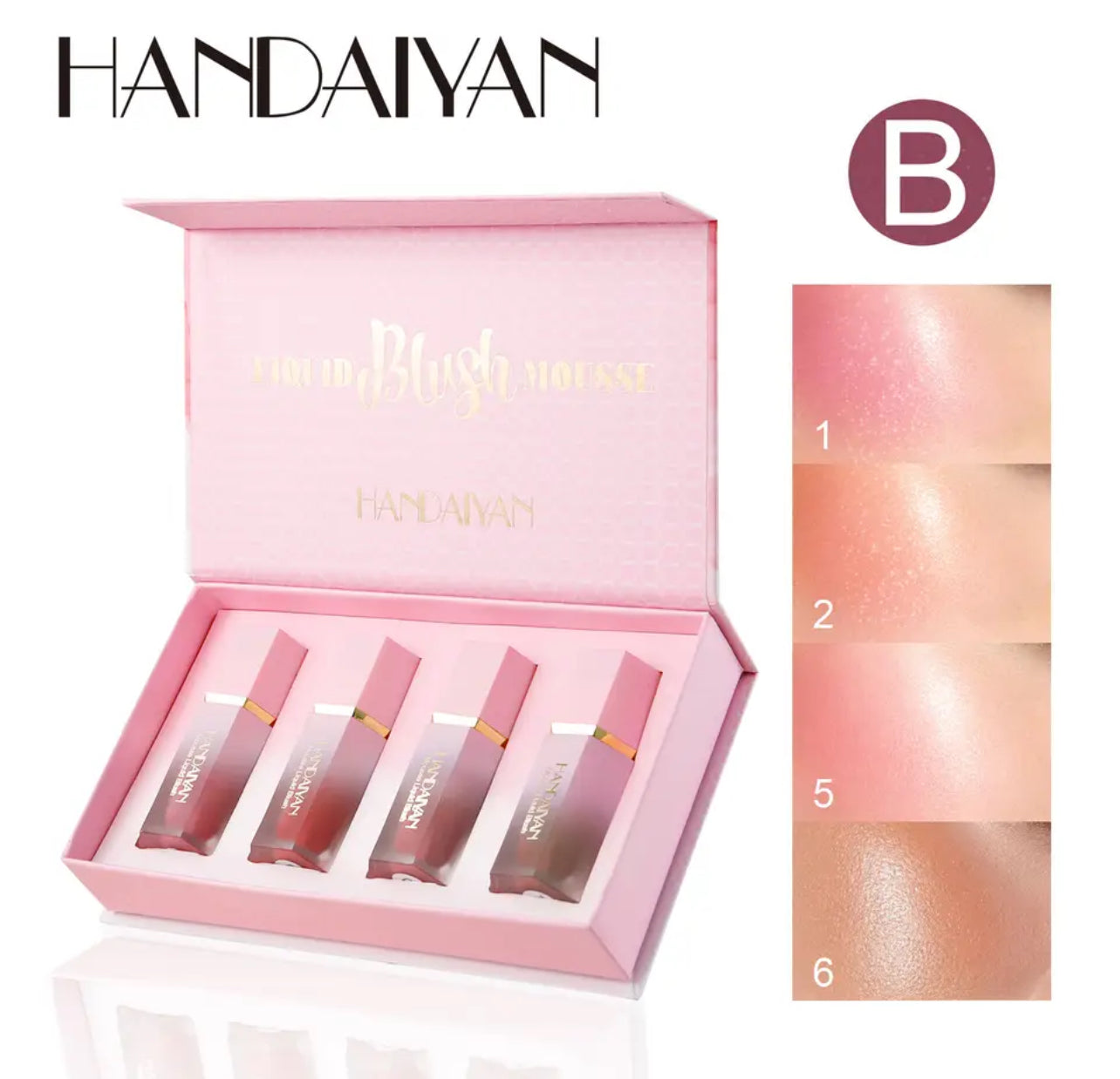 HANDAIYAN 4 Colour Set Liquid Blusher Set 410089 HANDAIYAN 4 Colour Set Liquid Blusher Set 410089