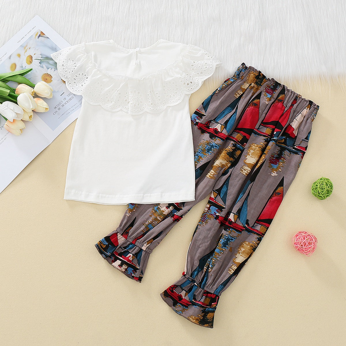2 Pcs Girls Pants Suit 5-6Y 536717