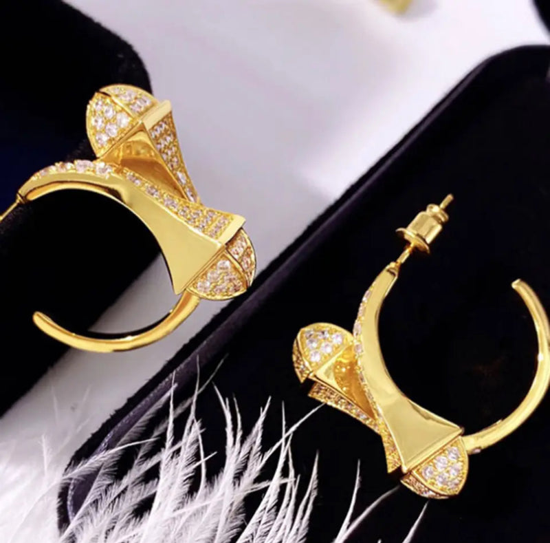 Large Sparkling Big Zircon Crystal Earrings For Girls S3906586 - TUZZUT Qatar Online Shopping