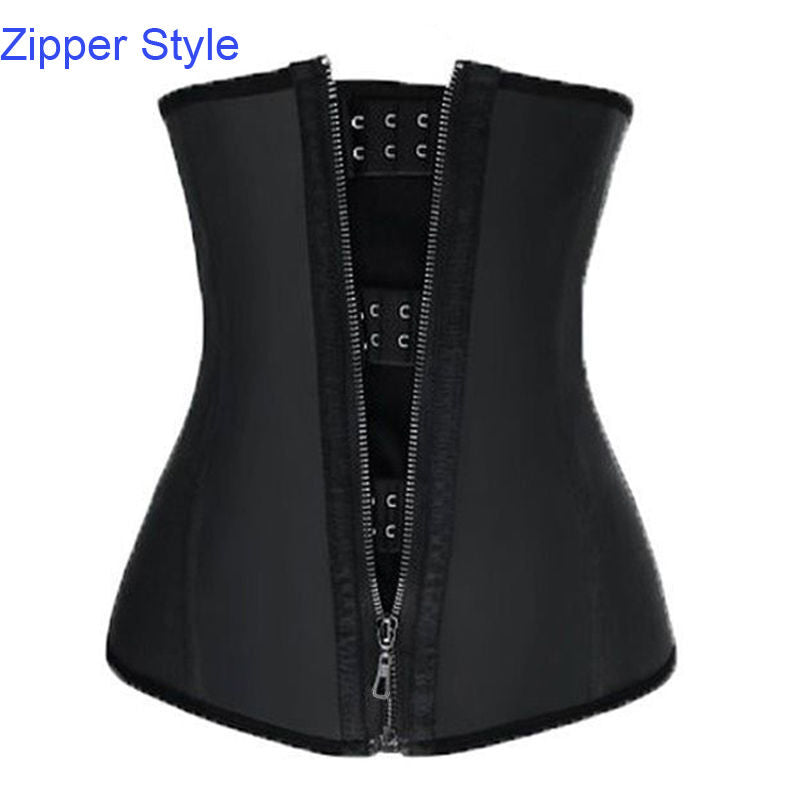 Women Waist Trainer Latex Belt Zipper Body Shaper Zip Corset Girdle Slim Belt 608 - TUZZUT Qatar Online Shopping