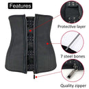 Women Waist Trainer Latex Belt Zipper Body Shaper Zip Corset Girdle Slim Belt 608 - TUZZUT Qatar Online Shopping