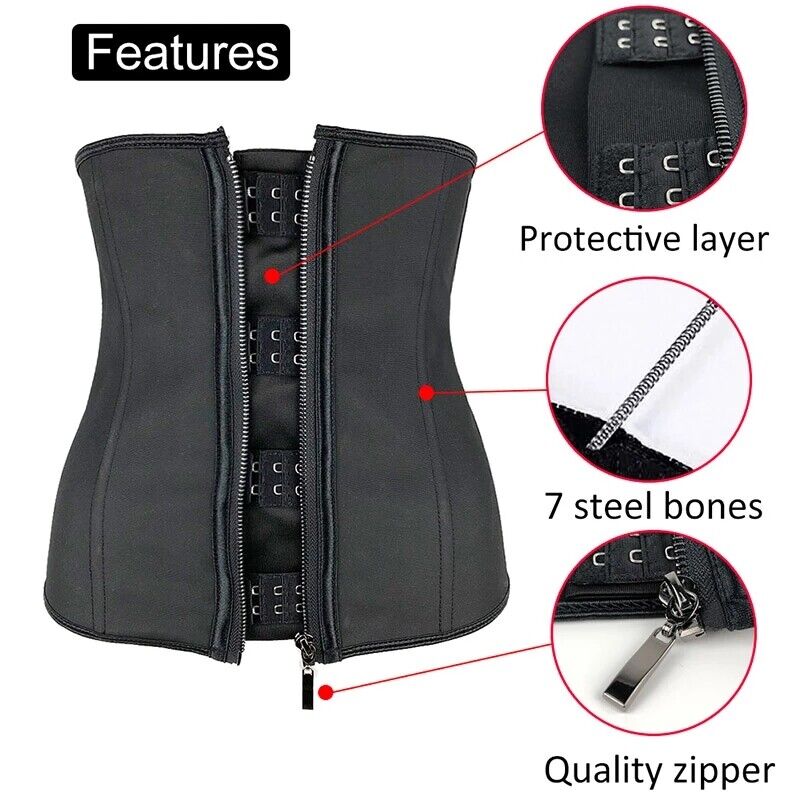 Women Waist Trainer Latex Belt Zipper Body Shaper Zip Corset Girdle Slim Belt 608 - TUZZUT Qatar Online Shopping