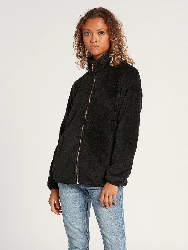 Women's Fashion Zip-Up Jacket-Black X4302978