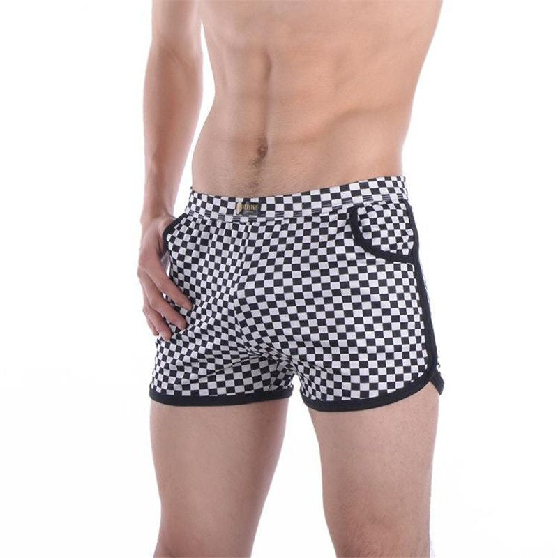 Men's Black and White Plaid Boxer Shorts C306 Men's Black and White Plaid Boxer Shorts C306