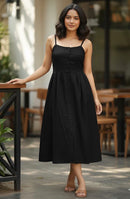 Women's Sleeveless Button-down Mid-length Skirt 58690