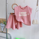 Summer Girls' Outfit New Baby Girl Sleeveless Letter Top+Two-piece Shorts Set 1459218 - TUZZUT Qatar Online Shopping
