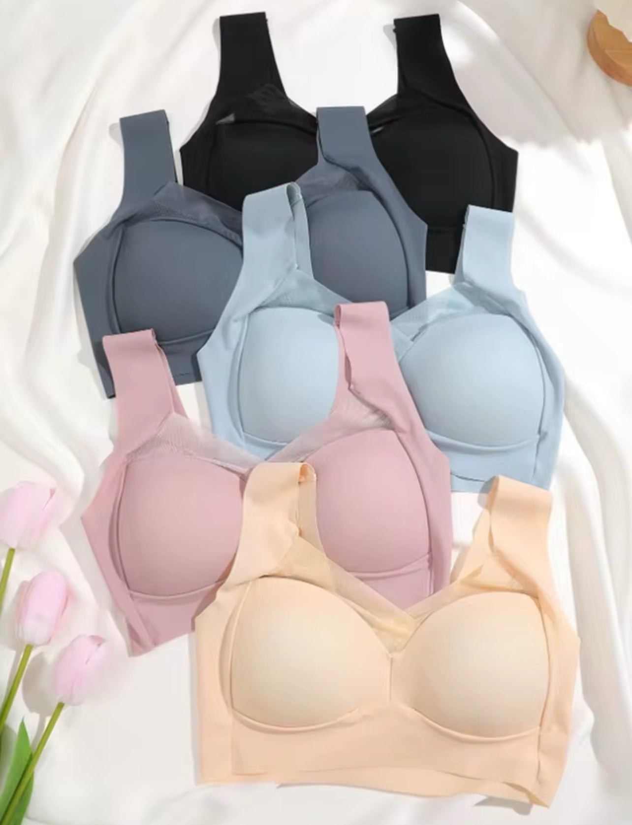 Comfortable Ice Silk Wireless Deep V Bra 35228-46440 Comfortable Ice Silk Wireless Deep V Bra 35228-46440