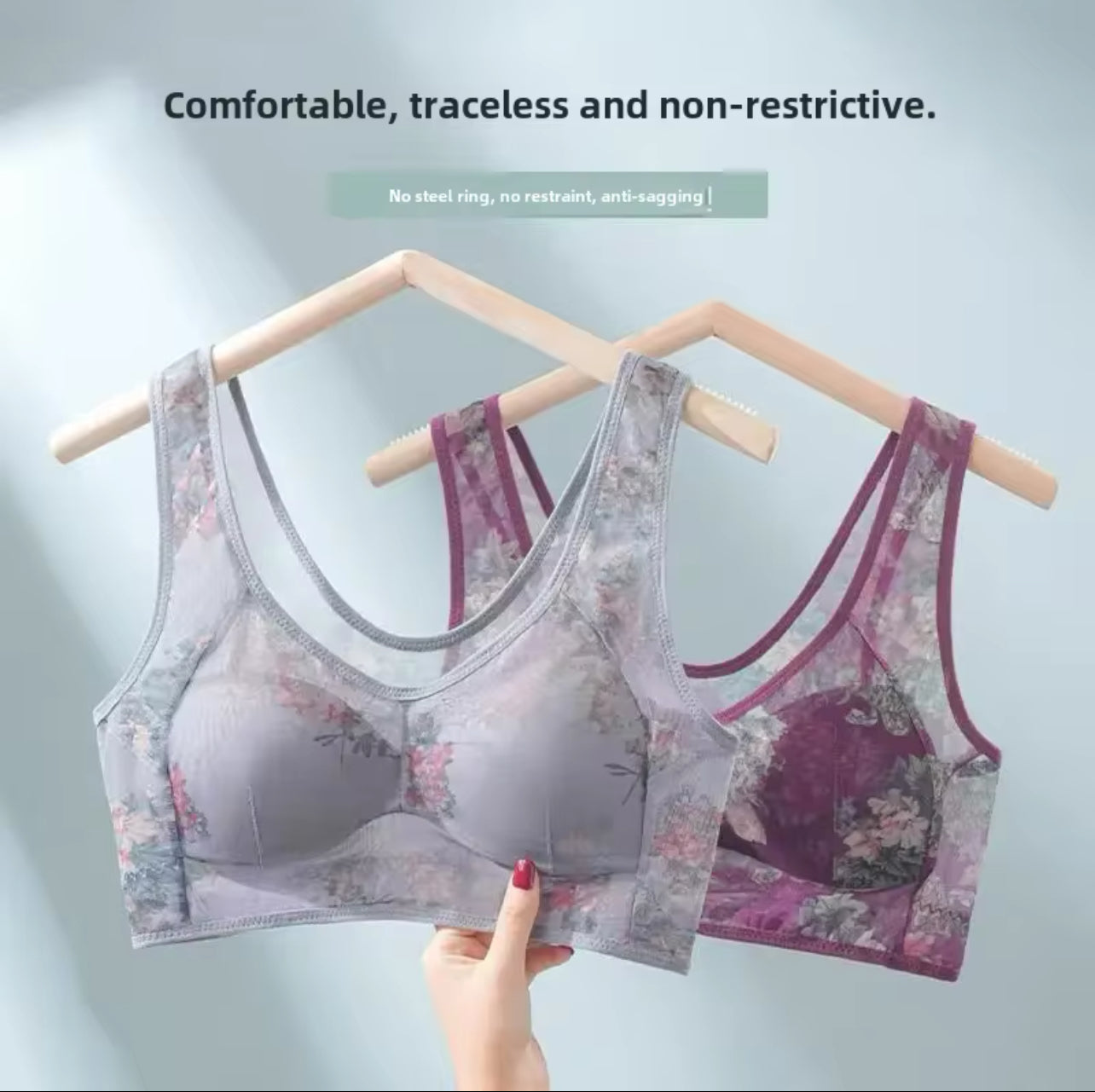 Wireless Lace Bras For Middle-aged Elderly Women Comfortable Bra - zp356 Wireless Lace Bras For Middle-aged Elderly Women Comfortable Bra - zp356