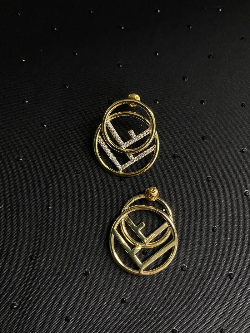 Women Fashion F Letter Earrings S631690 - TUZZUT Qatar Online Shopping