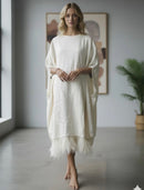 patchwork feathers dress for women 111151 - TUZZUT Qatar Online Shopping