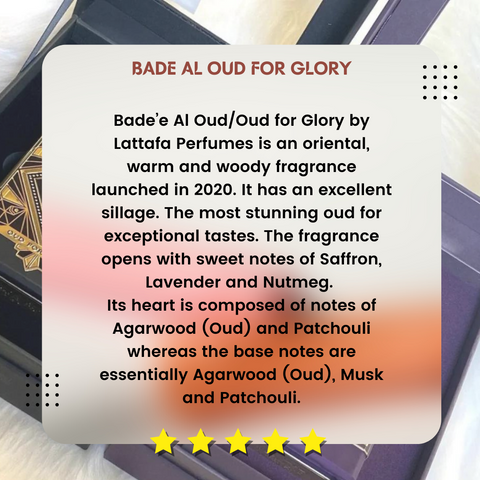 Badee Al Oud for Glory EDP Perfume -100ml By Lattafa Badee Al Oud for Glory EDP Perfume -100ml By Lattafa