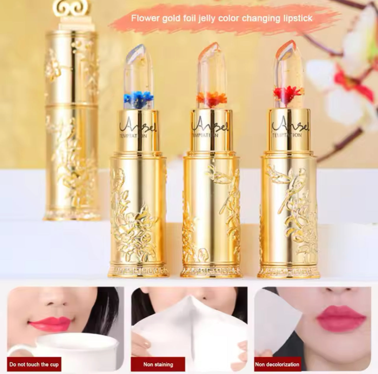 Moisturizing Flower Jelly Transparent Lipstick Color Changing Lipstick -35613 Moisturizing Flower Jelly Transparent Lipstick Color Changing Lipstick -35613