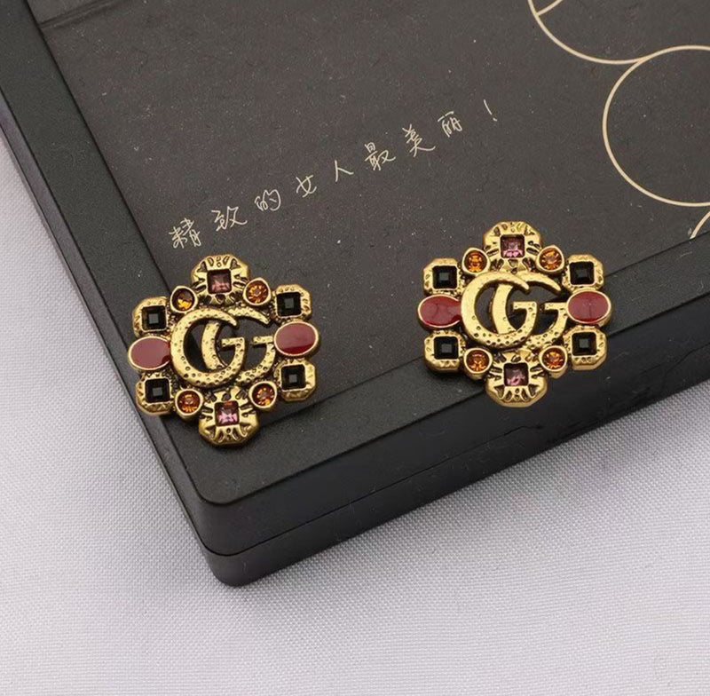 Alphabet style Earrings Women's Luxury Gold Earrings - Tuzzut.com Qatar Online Shopping