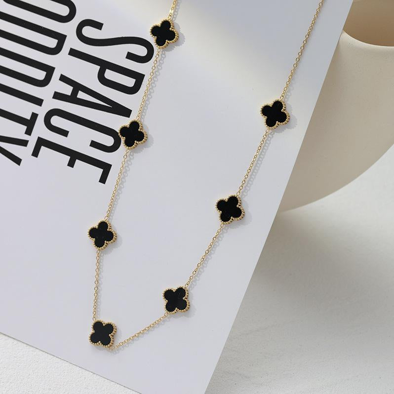 Long Chain Necklace Four Leaf Flower Style Necklaces For Women Fashion Neck Jewelry - X3476022 - TUZZUT Qatar Online Shopping