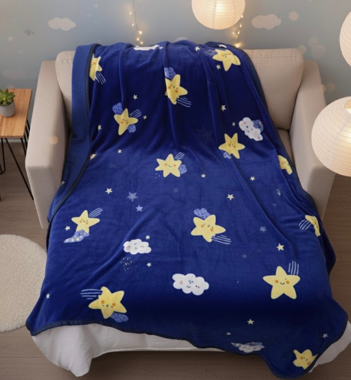 Star Flannel Throw Blanket 120*200cm 492893 Star Flannel Throw Blanket 120*200cm 492893