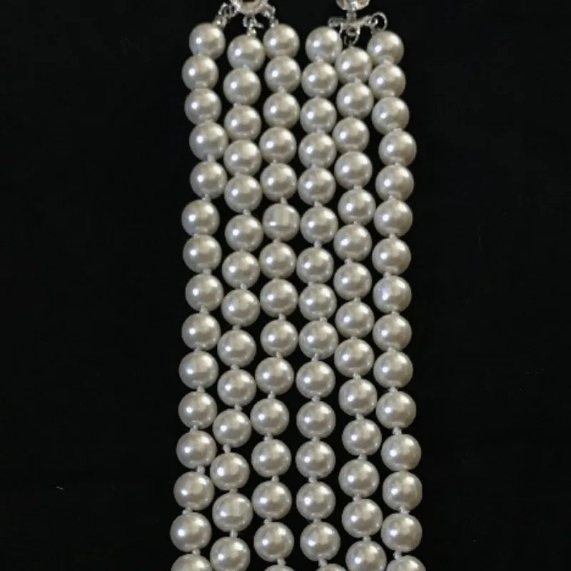 Fashion Retro Light Luxury Necklace 3-layer Pearl Full Diamond Large Saturn Necklace S641072 - TUZZUT Qatar Online Shopping