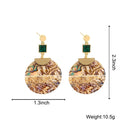 Big Long Round Abalone Shell Drop Earrings for Women - Tuzzut.com Qatar Online Shopping