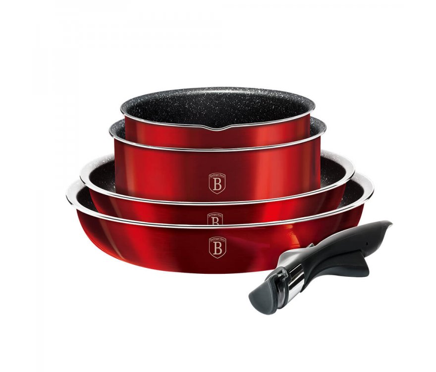 Berlinger Haus 9-Piece Cookware Set BH/6145 - Burgundy Berlinger Haus 9-Piece Cookware Set BH/6145 - Burgundy
