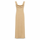 Women’s Beige Sleeveless Cowl-Neck Abaya Inner Maxi Dress 567995