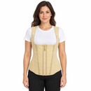 Women’s Beige Open-Bust Zip-Front Shaping Vest YD123