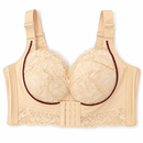 Women’s Beige Floral Lace Front-Fastening Support Bra 129841