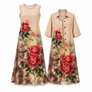 Floral Maxi Dress with Matching Long Shirt – 2-Piece Set B398878