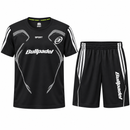 Men’s Black Bullpadel Sports T-Shirt & Shorts Set FH08