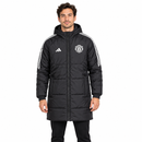 Manchester United Black Long Hooded Puffer Jacket CJ25