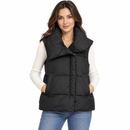 Black Padded Sleeveless Puffer Vest 58780