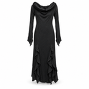 Women’s Black Cowl-Neck Maxi Dress with Ruffle Details 177143