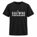 Black “God Wins” Graphic T-Shirt 0065