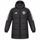 Manchester United Black Long Hooded Puffer Jacket CJ25