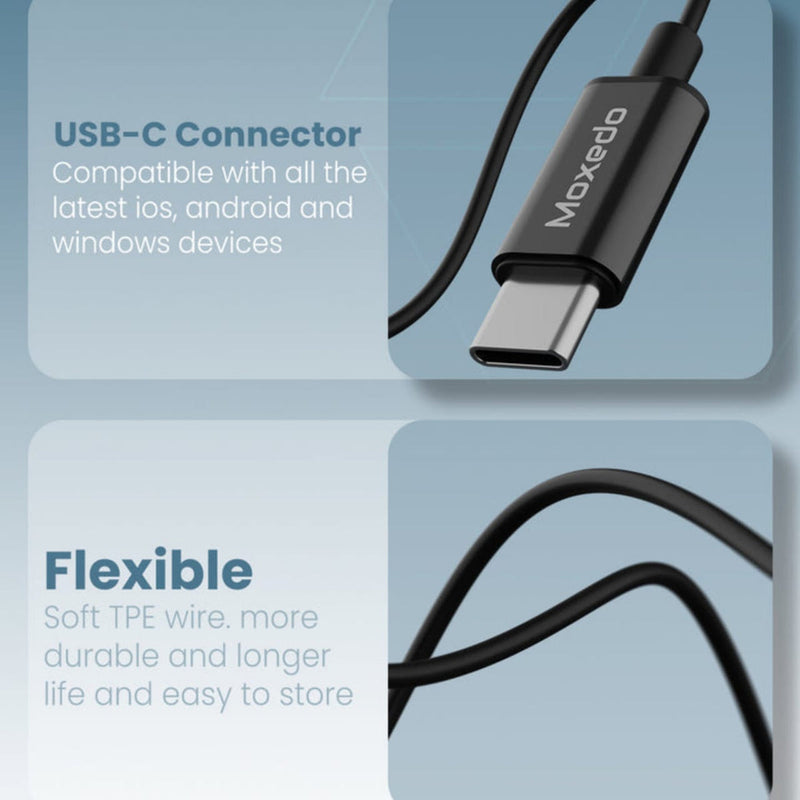 Moxedo Wired Stereo USB Type C Earphone with In-line Mic & Remote - TUZZUT Qatar Online Shopping