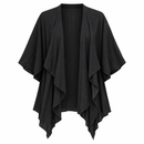 Women’s Black Open-Front Waterfall Cardigan NS97