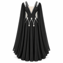 Name: Women’s Black Silver-Embellished Cape-Sleeve Maxi Dress S5062