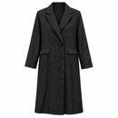 Women’s Black Double-Breasted Longline Coat NS84
