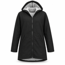 Men’s Black Fleece-Lined Longline Hooded Jacket NS35