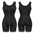 Women’s Black Hook-and-Eye Shapewear Bodysuit with Lace Hems YD88