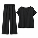 Women’s Black Short-Sleeve Top & Trouser Set YD47