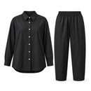 Women’s Black Button-Front Shirt & Trouser Set 00203