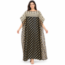 Black & Gold Polka Dot Kaftan Maxi Dress S971705