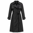 Black Double-Breasted Belted Trench Coat B8654