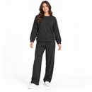 Women’s Black Side-Button Top & Trouser Set NS119