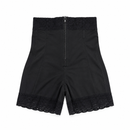 Women’s High-Waisted Zip-Front Shaping Shorts with Lace Trim YD122